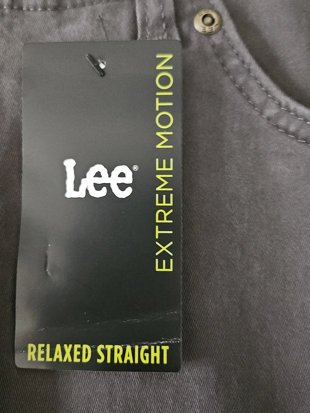 Lee Extreme Motion Men's Relaxed Straight Denim Pants Gray 38W Stretch